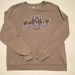 Hendrix Jimi Hendrix 1968 Men's Gray Graphic Crewneck Fleece Sweatshirt L